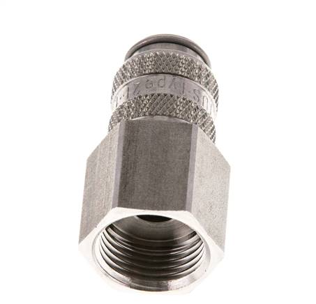 Stainless Steel 316L DN 5 Air Coupling Socket G 3/8 inch Female Double Shut-Off