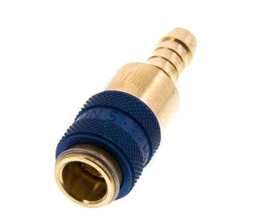 Brass DN 5 Blue Air Coupling Socket 6 mm Hose Pillar