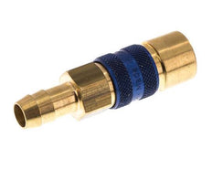 Brass DN 5 Blue-Coded Air Coupling Socket 9 mm Hose Pillar