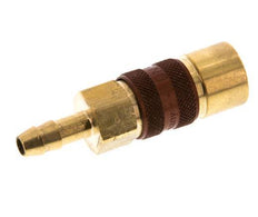 Brass DN 5 Brown-Coded Air Coupling Socket 6 mm Hose Pillar
