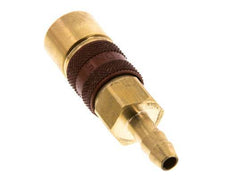 Brass DN 5 Brown-Coded Air Coupling Socket 6 mm Hose Pillar
