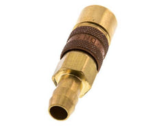 Brass DN 5 Brown-Coded Air Coupling Socket 9 mm Hose Pillar