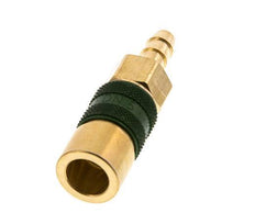Brass DN 5 Green-Coded Air Coupling Socket 6 mm Hose Pillar