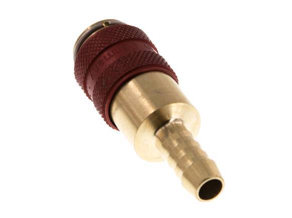 Brass DN 5 Red Air Coupling Socket 6 mm Hose Pillar