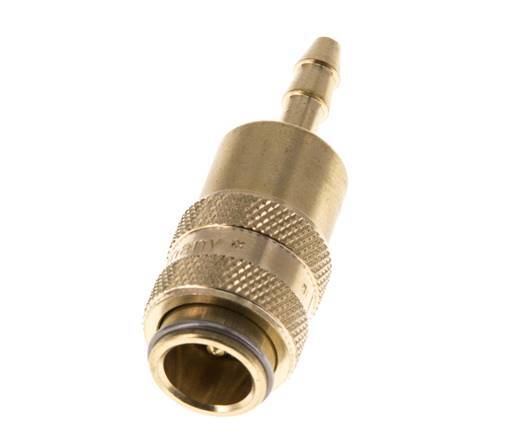 Brass DN 5 Air Coupling Socket 4 mm Hose Pillar Double Shut-Off