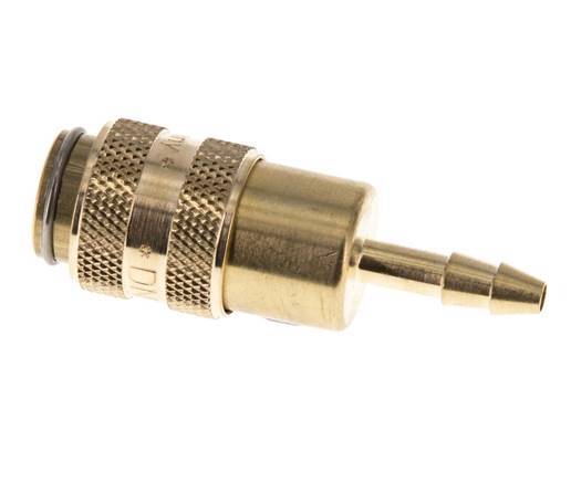 Brass DN 5 Air Coupling Socket 4 mm Hose Pillar Double Shut-Off