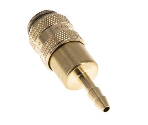 Brass DN 5 Air Coupling Socket 4 mm Hose Pillar Double Shut-Off