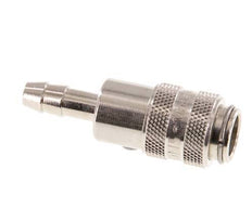 Nickel-plated Brass DN 5 Air Coupling Socket 6 mm Hose Pillar Double Shut-Off