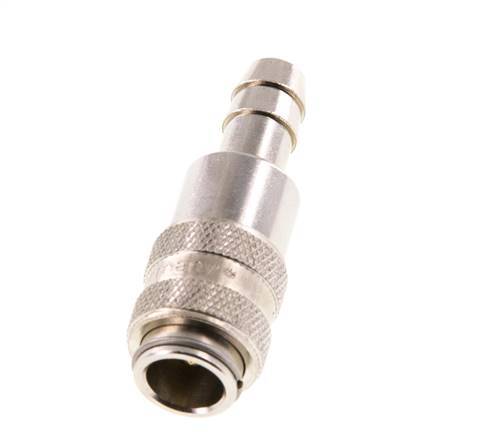 Nickel-plated Brass DN 5 Air Coupling Socket 8 mm Hose Pillar Double Shut-Off