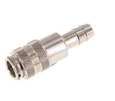 Nickel-plated Brass DN 5 Air Coupling Socket 8 mm Hose Pillar Double Shut-Off