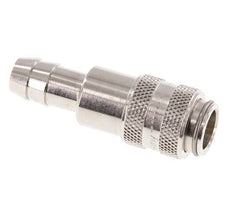 Nickel-plated Brass DN 5 Air Coupling Socket 9 mm Hose Pillar Double Shut-Off