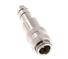 Nickel-plated Brass DN 5 Air Coupling Socket 9 mm Hose Pillar Double Shut-Off