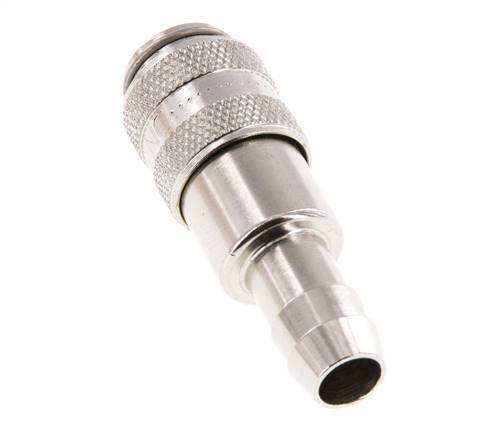 Nickel-plated Brass DN 5 Air Coupling Socket 9 mm Hose Pillar Double Shut-Off