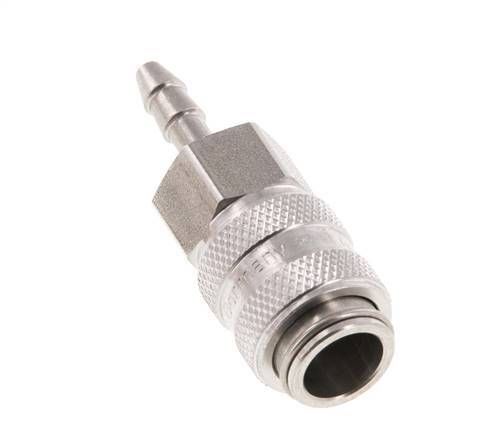 Stainless steel DN 5 Air Coupling Socket 4 mm Hose Pillar