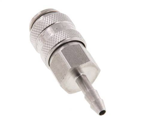 Stainless steel DN 5 Air Coupling Socket 4 mm Hose Pillar