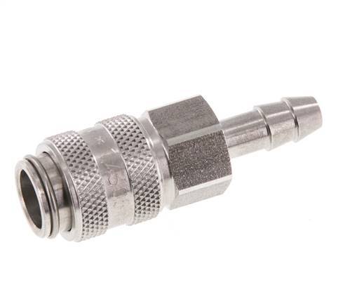 Stainless steel DN 5 Air Coupling Socket 6 mm Hose Pillar