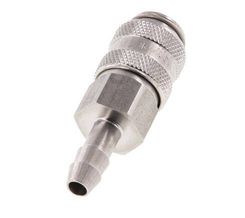 Stainless steel DN 5 Air Coupling Socket 6 mm Hose Pillar