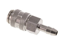 Stainless steel DN 5 Air Coupling Socket 6 mm Hose Pillar Double Shut-Off