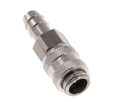 Stainless steel DN 5 Air Coupling Socket 9 mm Hose Pillar Double Shut-Off