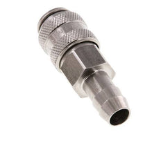 Stainless steel DN 5 Air Coupling Socket 9 mm Hose Pillar Double Shut-Off