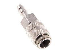 Stainless Steel 316L DN 5 Air Coupling Socket 4 mm Hose Pillar Double Shut-Off