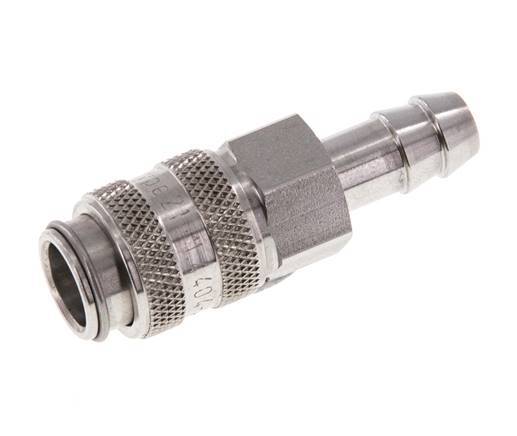 Stainless Steel 316L DN 5 Air Coupling Socket 8 mm Hose Pillar Double Shut-Off