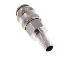 Stainless Steel 316L DN 5 Air Coupling Socket 8 mm Hose Pillar Double Shut-Off