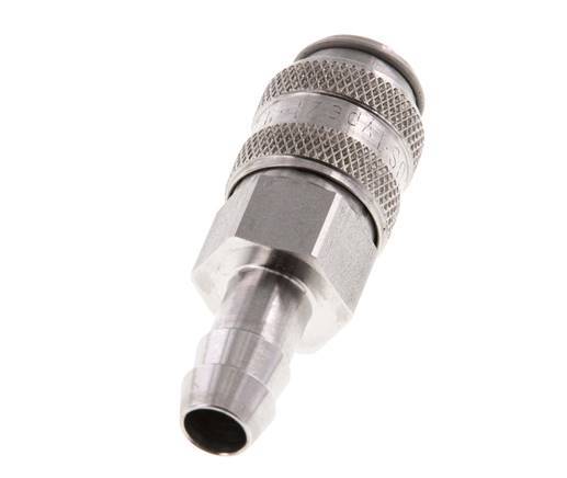 Stainless Steel 316L DN 5 Air Coupling Socket 8 mm Hose Pillar Double Shut-Off