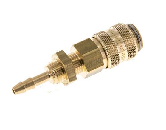 Brass DN 5 Air Coupling Socket 4 mm Hose Pillar Bulkhead