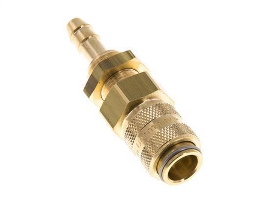 Brass DN 5 Air Coupling Socket 6 mm Hose Pillar Bulkhead