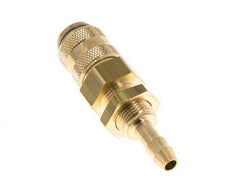 Brass DN 5 Air Coupling Socket 6 mm Hose Pillar Bulkhead