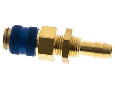 Brass DN 5 Blue Air Coupling Socket 8 mm Hose Pillar Bulkhead