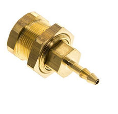 Brass DN 5 Air Coupling Socket 4 mm Hose Pillar Bulkhead Pull-Off
