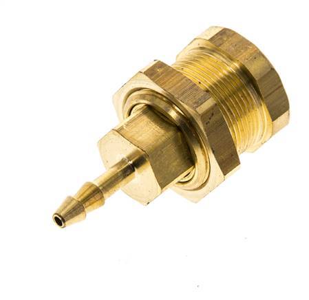 Brass DN 5 Air Coupling Socket 4 mm Hose Pillar Bulkhead Pull-Off