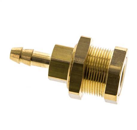 Brass DN 5 Air Coupling Socket 6 mm Hose Pillar Bulkhead Pull-Off