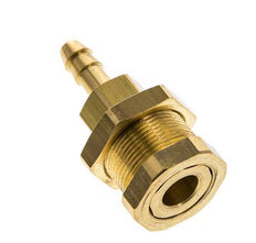 Brass DN 5 Air Coupling Socket 6 mm Hose Pillar Bulkhead Pull-Off