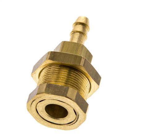 Brass DN 5 Air Coupling Socket 6 mm Hose Pillar Bulkhead Pull-Off