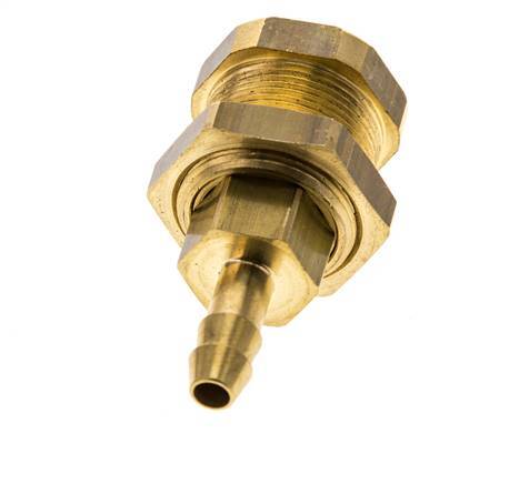 Brass DN 5 Air Coupling Socket 6 mm Hose Pillar Bulkhead Pull-Off