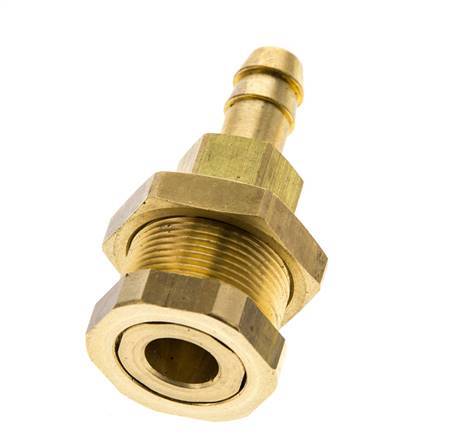 Brass DN 5 Air Coupling Socket 8 mm Hose Pillar Bulkhead Pull-Off