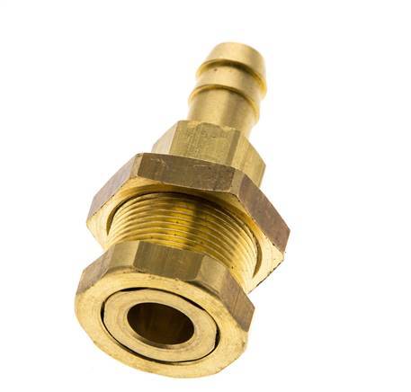 Brass DN 5 Air Coupling Socket 9 mm Hose Pillar Bulkhead Pull-Off