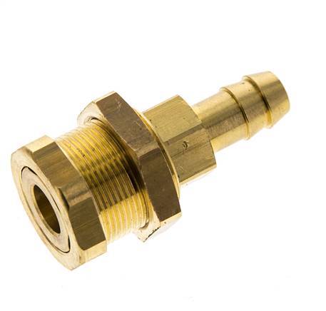 Brass DN 5 Air Coupling Socket 9 mm Hose Pillar Bulkhead Pull-Off