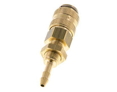 Brass DN 5 Air Coupling Socket 4 mm Hose Pillar Bulkhead Double Shut-Off