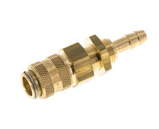Brass DN 5 Air Coupling Socket 6 mm Hose Pillar Bulkhead Double Shut-Off