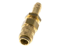 Brass DN 5 Air Coupling Socket 9 mm Hose Pillar Bulkhead Double Shut-Off