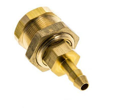 Brass DN 5 Air Coupling Socket 6 mm Hose Pillar Bulkhead Pull-Off Double Shut-Off