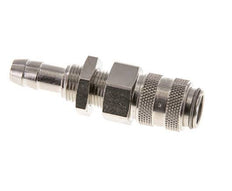 Nickel-plated Brass DN 5 Air Coupling Socket 8 mm Hose Pillar Bulkhead
