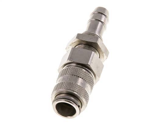 Nickel-plated Brass DN 5 Air Coupling Socket 8 mm Hose Pillar Bulkhead