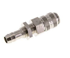 Nickel-plated Brass DN 5 Air Coupling Socket 9 mm Hose Pillar Bulkhead