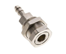 Nickel-plated Brass DN 5 Air Coupling Socket 6 mm Hose Pillar Bulkhead Pull-Off