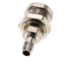 Nickel-plated Brass DN 5 Air Coupling Socket 8 mm Hose Pillar Bulkhead Pull-Off Double Shut-Off